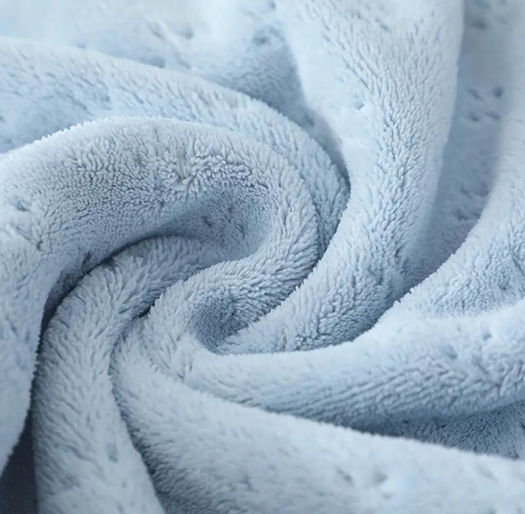 Khillayox Microfiber Coral Fleece Bath Towels 400 Gsm | Texture Luxury Soft Highly Absorbent Bath Towel Quick Dry Bath Towel (Skyblue)
