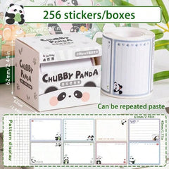 256 Pc Peel Off Sticky Notes - Self Adhesive Easy Tear Kawaii Stick Notes For Study | Panda