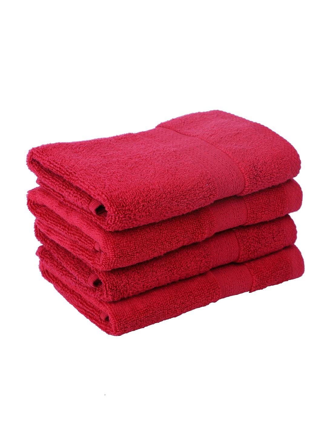 Bianca Ultra Soft Zero Twist 100% Cotton Towel Hand Towel 480 Gsm | Super Absorbent, Fluffy, Aerocore Organic Technology - For Men, Women, Gym, Kitchen (Burgundy)- Pack Of 4