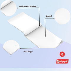Slip Pad No.44, Plain With 80 Sheet 160 Pages, Portable Design, Easy To Carry, Pack Of 5