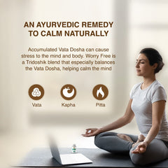 Maharishi Ayurveda Ashwagandha Worry Free Tablets Ayurvedic Medicine Helps Keep The Mind & Body Calm & Relaxed Non Addictive | 60 Tablets 100gm 0.2lbs