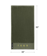 Tego Cotton Performance Sports Towel 100 Gsm - Gym, Work Out, Fitness Towel (Camo Green)