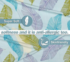 Soft Cotton King Size Bedsheet For Double Bed With 2 Large Size Pillow Covers | 108 X 108 Inches, White & Blue - Ultra Soft, Breathable, Softness | All Season, Summer, Winter