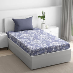 Cotton Elastic Fitted Single Bedsheet With 1 Pillow Cover | 72 X 30 Inches, Dark Grey - Breathable & Durable, Soft & Perfect For All Seasons