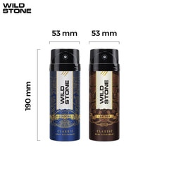 Wild Stone Classic Cologne & Leather Long Lasting Deodorants Body Spray 450ml 15.2 Fl.oz. | Perfect Gift For Boyfriend