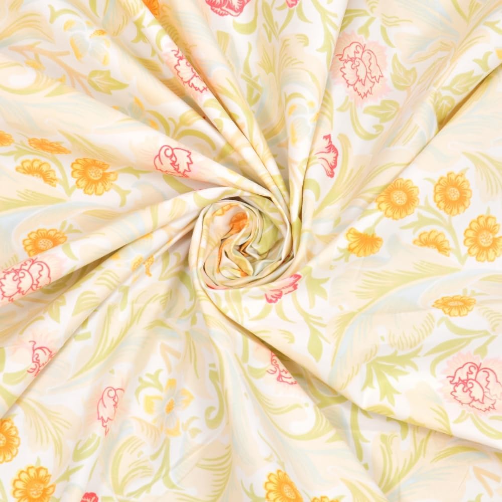 Flat Bedsheet Queen Size Bed With 2 Pillow Covers - 100 X 90 Inches, Cream & Yellow | Soft, Breathable & Durable | Skin-Friendly & Durable