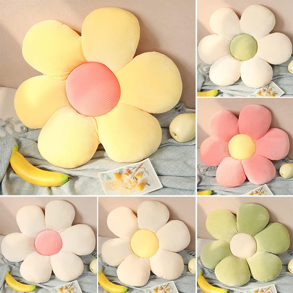 Flower Floor Pillow, Flower Shape Cushion, Cute Seating Pad Sunflower Chair Cushion, White | Oversized Throw Pillow For Home Bedroom Decoration, Kids Girls Women Gifts, Soft Flower Pillow