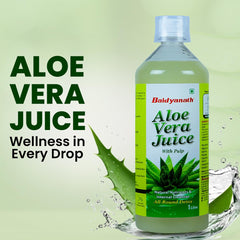 Baidyanath Aloe Vera Juice With Pulp, No Added Sugar Source Of Natural Nutrients, Boosts Immunity & Digestion | 1000ml 2.2lbs