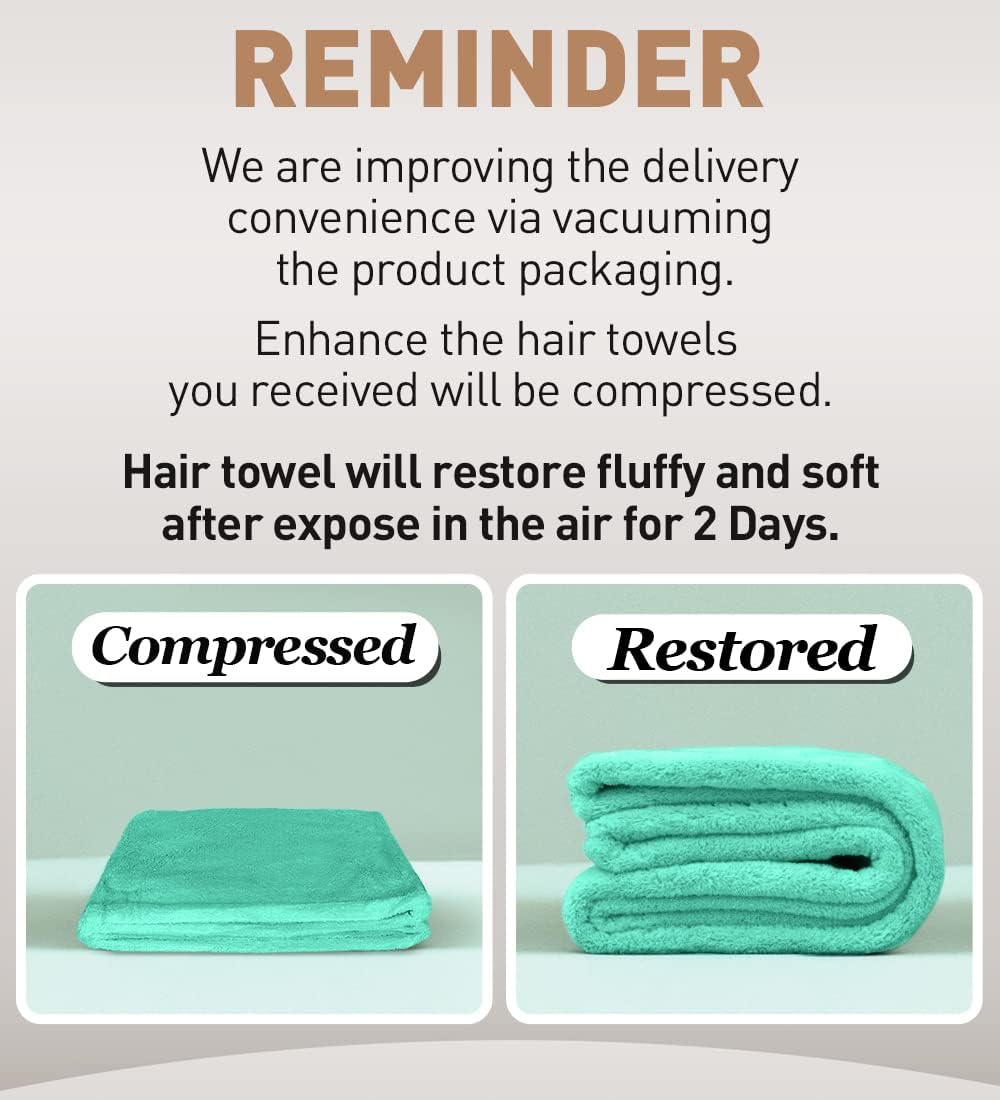 Fezora Hair Towel Wrap For Women-Quick Drying Microfiber Towel For Hair With Elastic Loop For Tying-Super Absorbent Head Towels Wrap For Ladies Hair Turban (Pista)