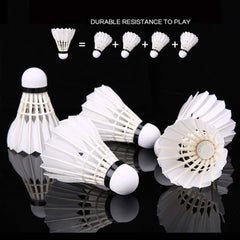 Zhenan Advanced Goose Feather Badminton Shuttlecocks With Great Stability And Durability , Hight Speed Training Badminton Birdies | White , Pack 12