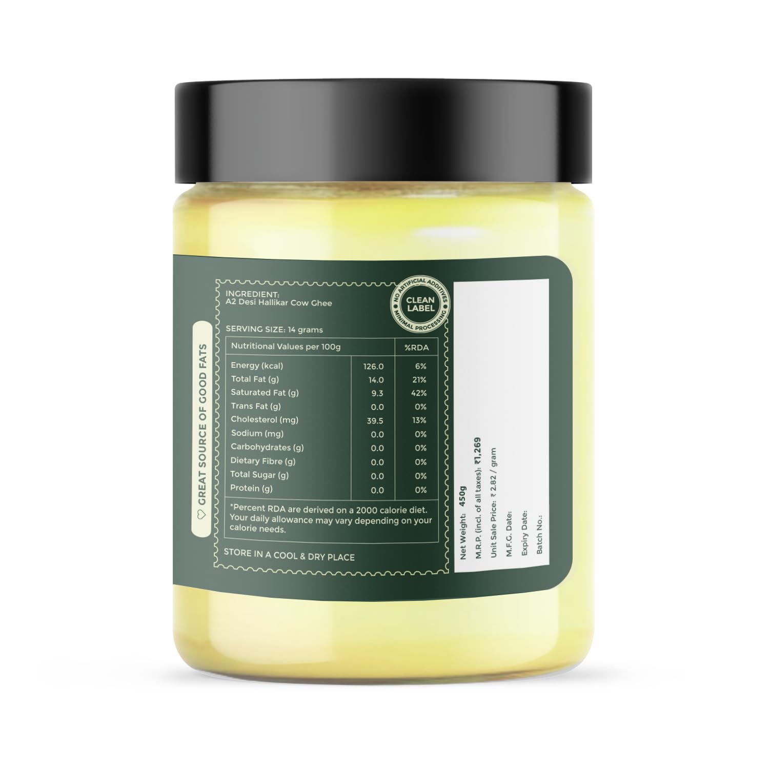 100% Natural A2 Desi Halikar Cow Ghee By Bhoomi Farms | Curd-Churned Healthy Indian Gir Cow Ghee Good For Roast Makhana | 900ml (450ml * 2) 30.4 Ounce | Jar Pack