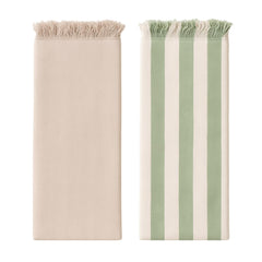 Ehlor Premium Bamboo Towel | Ultra-Light & Quick Dry | Antibacterial & Odor-Free | Eco-Friendly Bath Towel For Travel, Gym & Daily Use | Brown & Green Strpes (Pack Of 2)