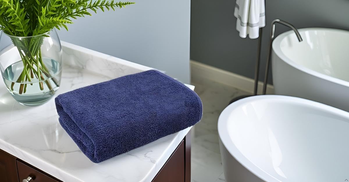 Terry'S Soft 100% Cotton Bath Towels 500 Gsm | Large Size Luxury Bath Towel Soft & Absorbent Bath Towel For Men & Women (Dart Blue)