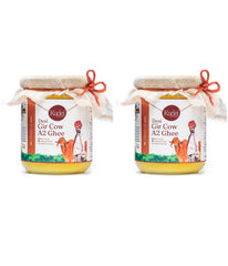 Premium Gir Cow A2 Ghee By Kudej | High In Vitamins A, D & Healthy Bilona Method Desi Ghee Good For Glowing Skin | 1 Litre (500ml * 2) 33.8 Ounce | Jar Pack
