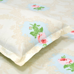 Small Single Bedsheet With 1 Pillow Cover - 57 X 88 Inches, Beige & Pink | Bedding Set Lightweight, Breathable | Wrinkle-Resistant & Smooth Finish