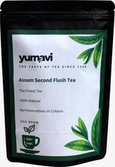 Yumavi Assam Second Flush CTC Tea With Long Leaves - 250gm, 8.8 Ounce, 100+ Cups | Aromatic & Refreshing Kadak Chai - No Preservatives Or Colors, Medium Caffeine