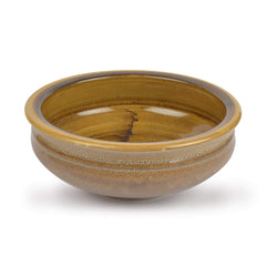 Studio Pottery Ceramic Snack Serving Bowls Set Of 2 - 400ml Each, Mustard Yellow | Decorative Bowls For Kitchen