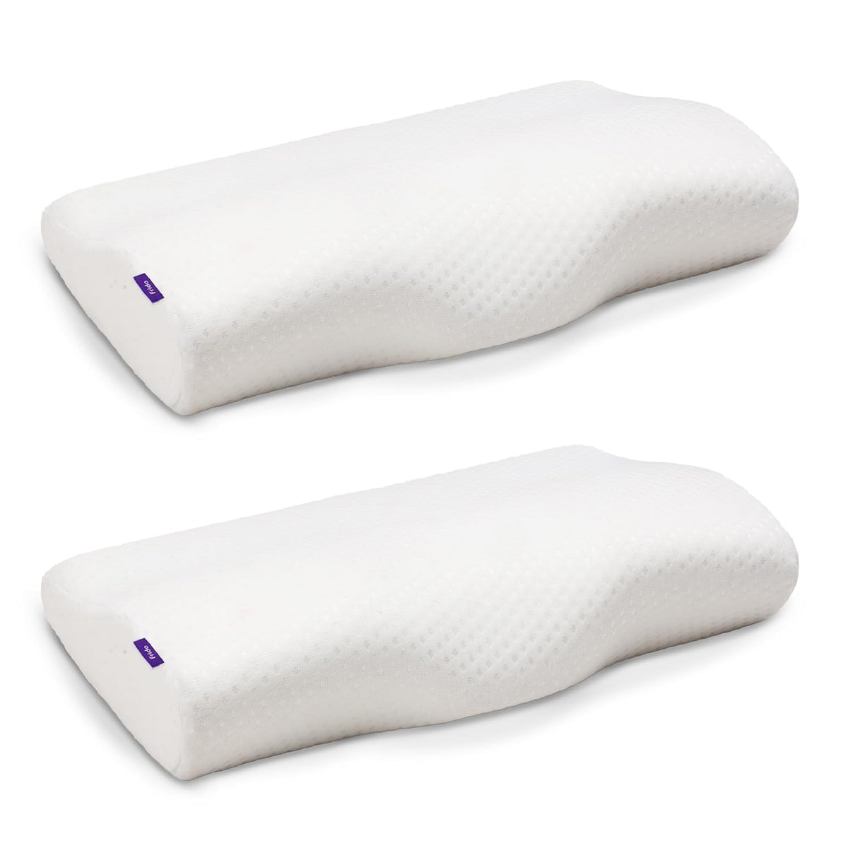 Ultimate Contour Cervical Neck Pillow, For Pain Relief Sleep, White Color | Improves Posture, Neck Cushion With Ultra Responsive Memory Foam & Skin Friendly Cover - Pack Of 2