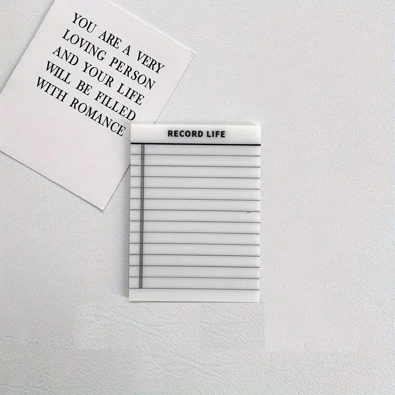 50 Sheets Sticky Notes, Clear Waterproof Self Adhesive Notebook Lined & Grid Sticky Notes