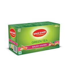 Wagh Bakri Shudh Kahwa Green Tea With Rock Salt - Pack Of 2 X 25 Enveloped Tea Bags | Naturally Rich In Antioxidants - Caffeine Free