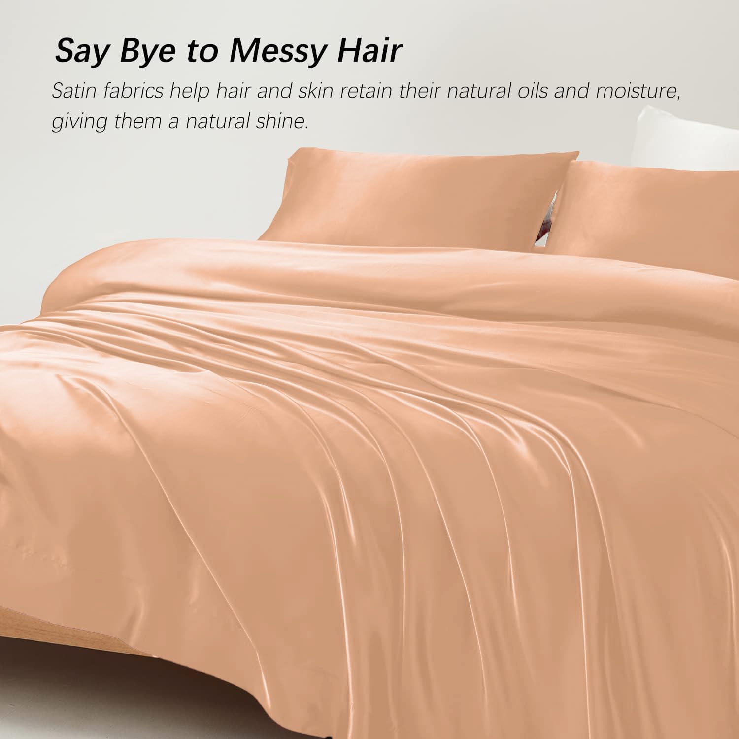 1 Double Bedsheet For Queen Size With 2 Pillow Covers - 90 X 100 Inches, Peach | Perfect For Romantic Night, Excellent Gift For All Celebrations Bedsheet