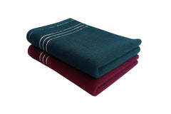 Space Fly Cotton Hand Towels 300 Gsm | Soft & Absorbent, Towels With White Triple Stripe Design (Multicolor) - Pack Of 2