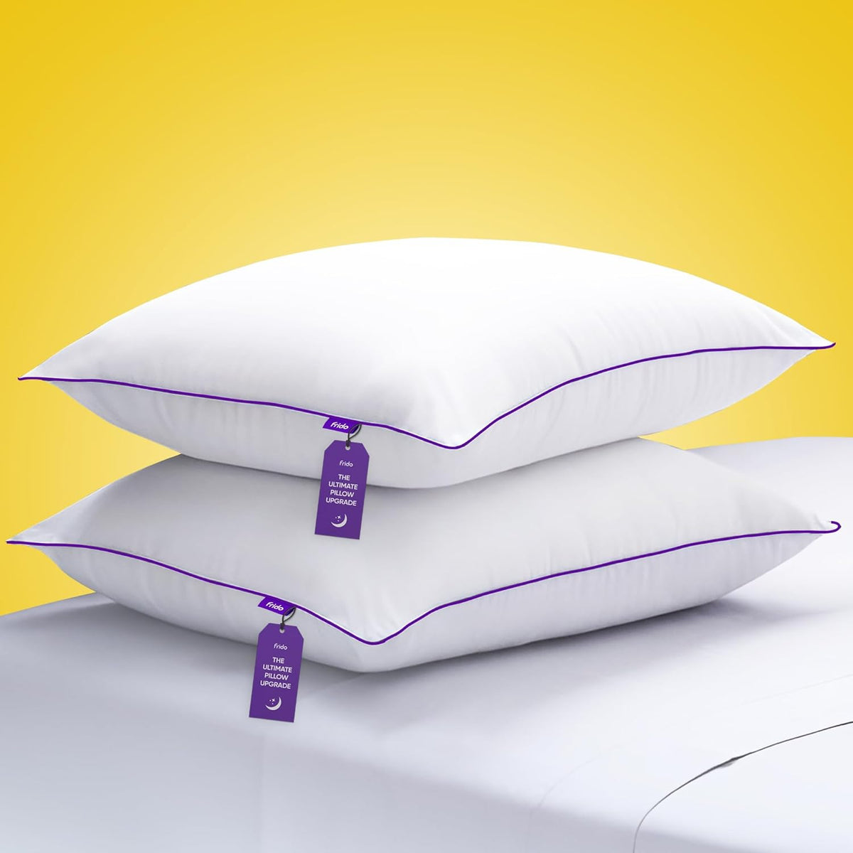 Ultimate Cozy Sleeping Pillow, Gel Microfiber Bed Pillow, White, King Size | Bed Pillow For Long Lasting Fluffiness, Breathable & Hypo - Allergenic Cushion For Bed - Pack Of 2