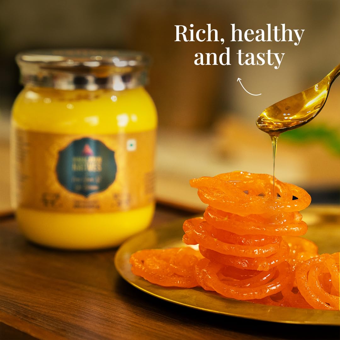 100% Natural A2 Gir Bilona Cow Ghee By Himalayan Natives | Highly & Nutritious Traditional Bilona Method Cow Ghee For Muscles Growth | (500ml) 16.9 Ounce | Jar Pack