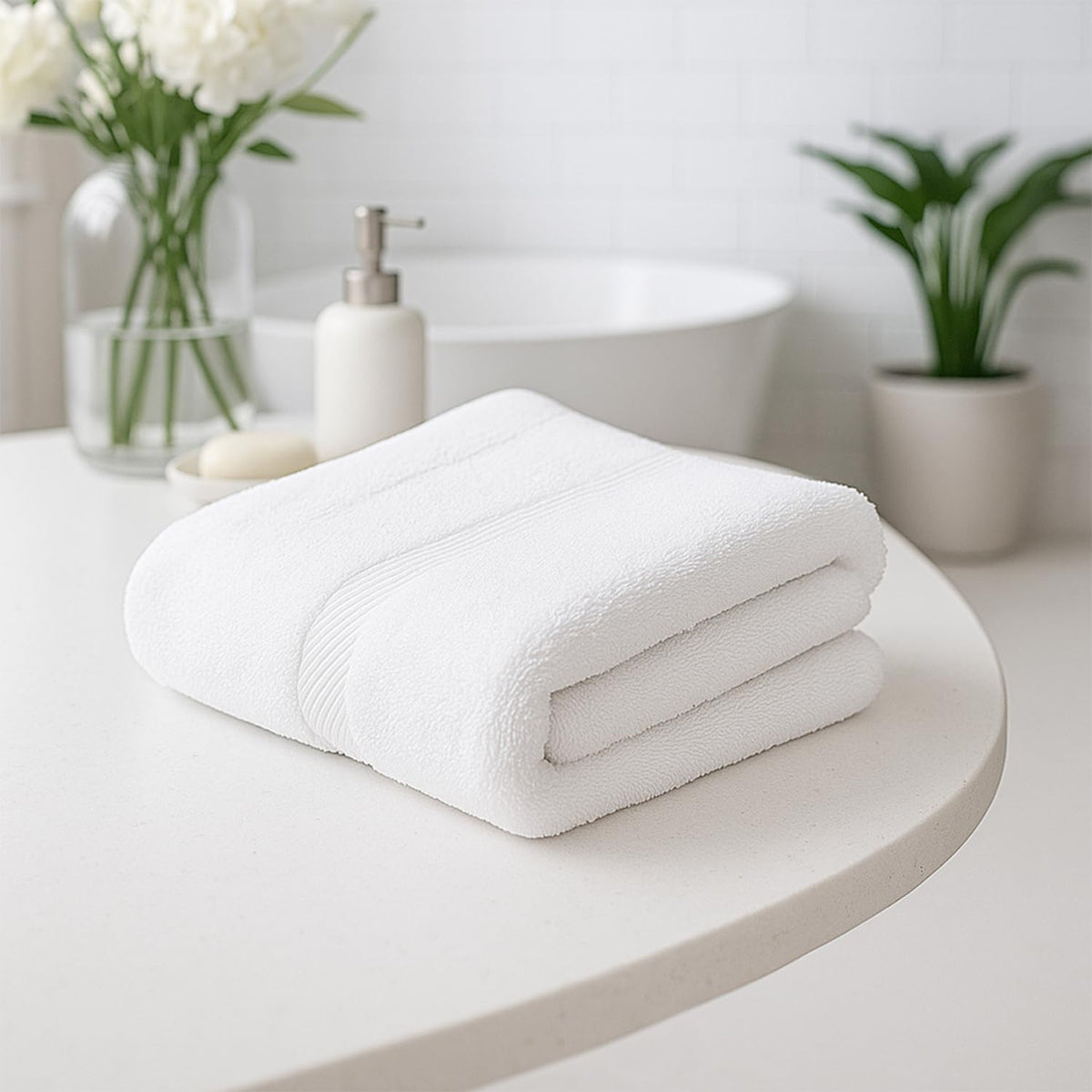 Earthy Fables Premium Bath Towel 600 Gsm | 100% Combed Cotton Ultra Soft, Quick Dry & Highly Absorbent For Home | 140 X 70 Cm (White)