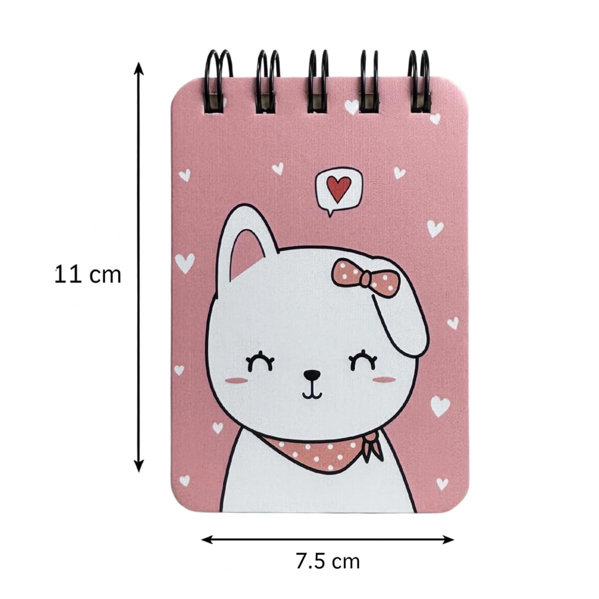 Spiral Pocket Notebook, Cute Mini Notepad, Handy Notebook For School (Cat) Pack Of 1