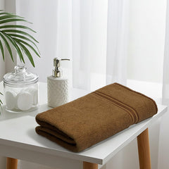 Liberty Towels Soft Cotton Large Size Hand & Face Towels 400 Gsm | Quick Dry Sweat & Workout Towels For Men & Women (Brown & Coral) - Pack Of 2