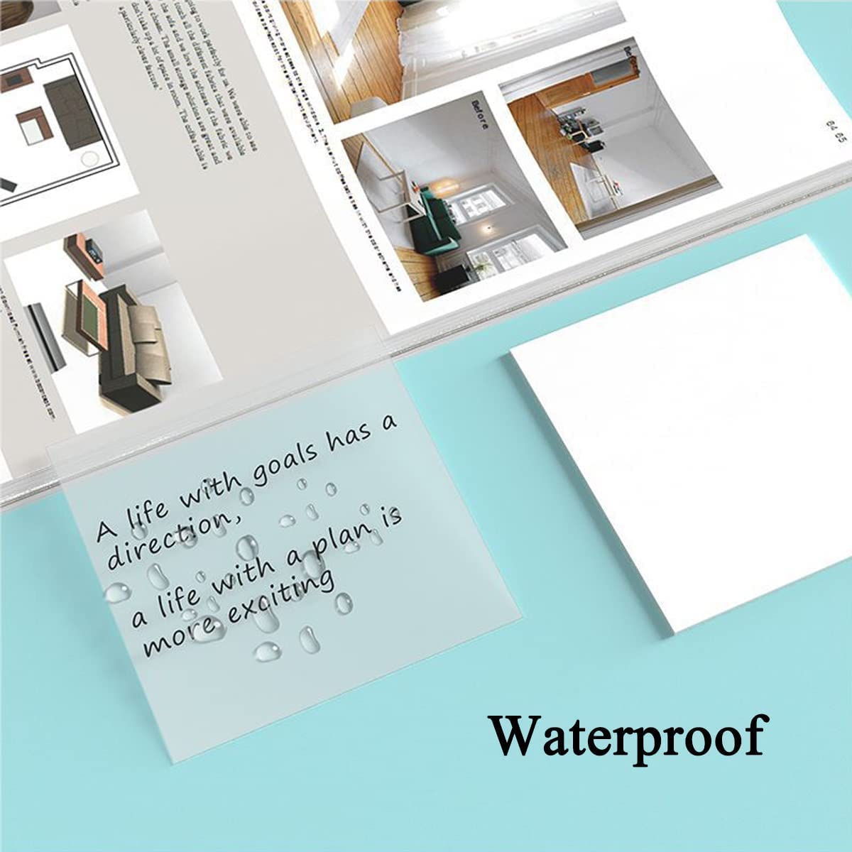 50 Sheets Transparent Sticky Notes Set 3 X 3 Inch | Material Office Stationery - Pack Of 1 Pcs
