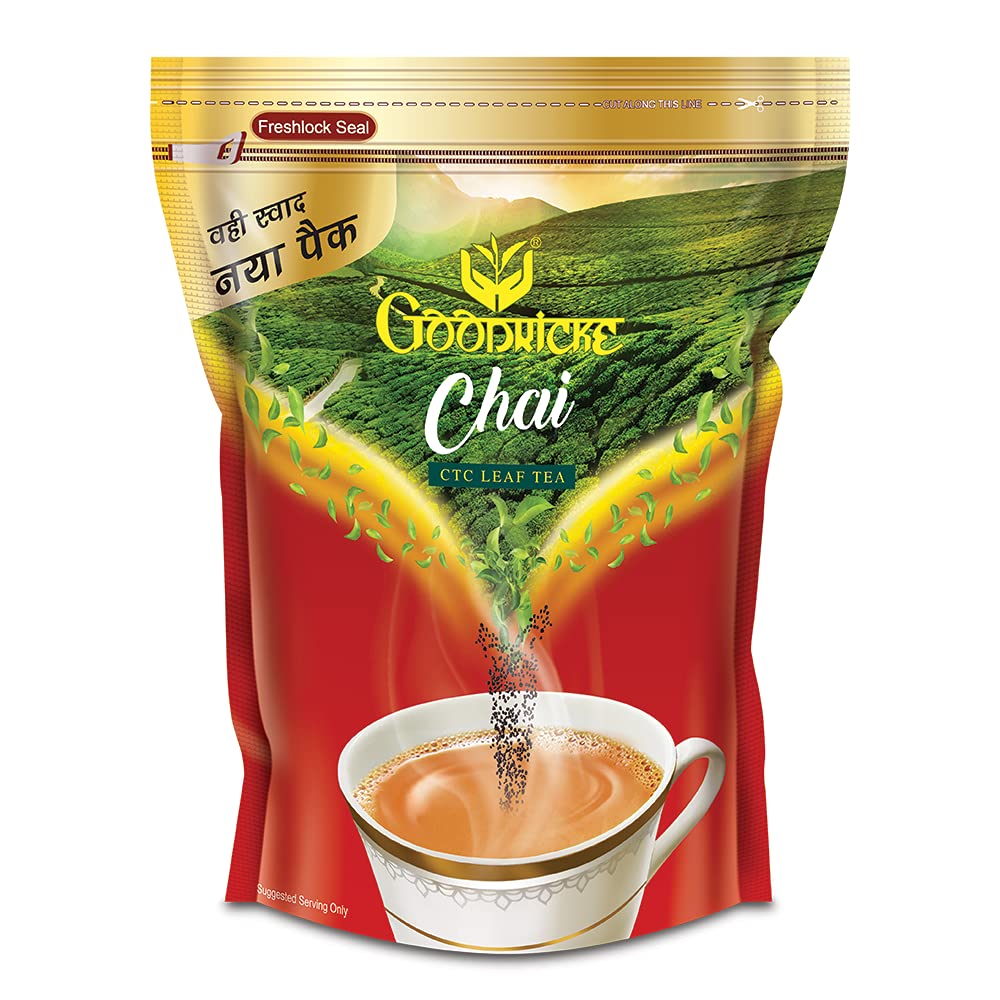 Goodricke Assam CTC Leaf Tea - Pack Of 3 X 500gm, 17.6 Ounce Each | 100% Pure & Natural Loose Leaves Tea - Premium Whole Leaf CTC Tea | Kadak Chai Patti - Richer Taste & Sweet Lasting Aftertaste