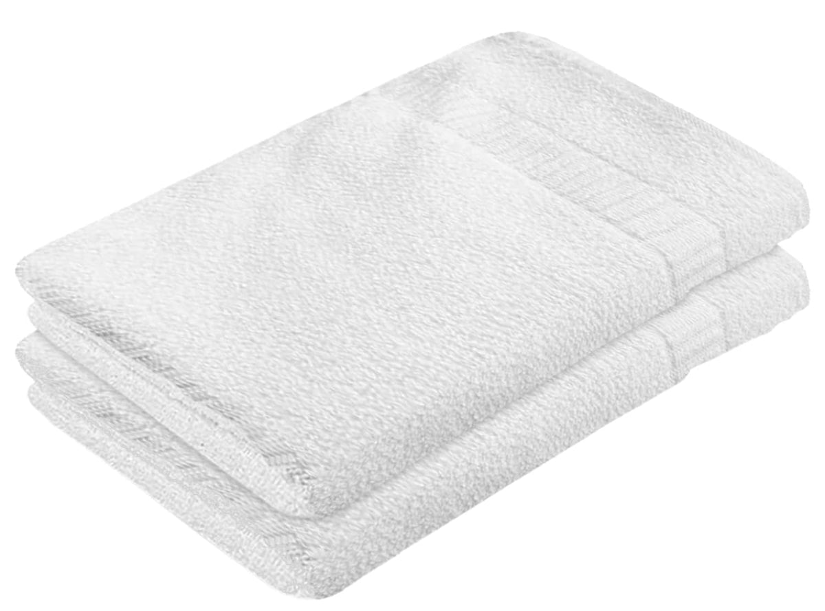 Kuber Industries Heart Home Medium Size Cotton Face Towel 200 Gsm - Pack Of 2 (White)