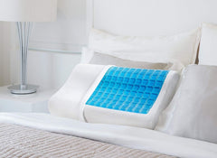 Contour Cool Gel Memory Foam Cervical Pillow, Neck Support Pillow, Sky-Blue | Ergonomic Cervical Pillow For Spondylitis Neck & Shoulder Pain | Orthopedic Memory Foam Pillow For Sleeping