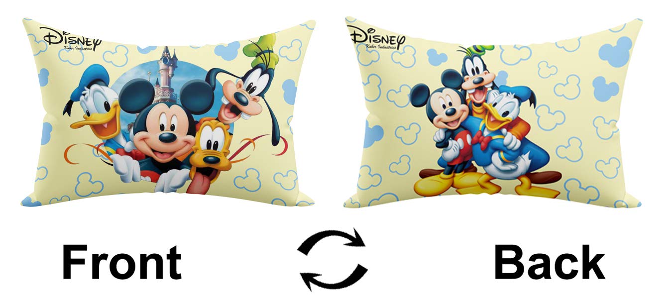 Disney Printed Comfort Microfiber Filled Pillow For Bed Room, Cream - 16x24 Inches | Microfiber Pillow, For Head, Back & Lumbar Support, Soft Pillow - Pack Of 1