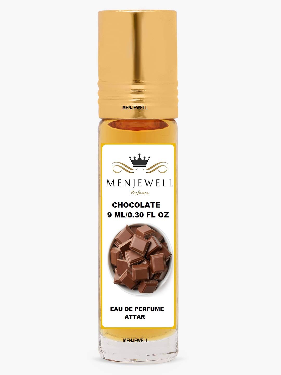 Menjewell Chocolate Eau De Parfum Attar Perfume 9ml 0.3 Fl.oz. Unisex Fragrance | Long Lasting