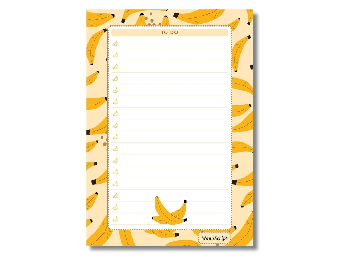 A5 Notes/To Do List Notepad, Beautiful Daily Checklist Pad, 50 Tear-Off Sheets (Banana) Pack Of 1