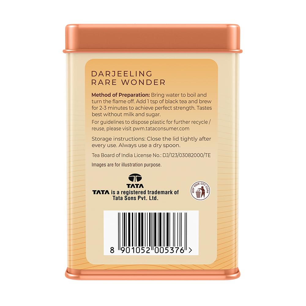 Tata Tea Premium 1868 Darjeeling Rare Wonder Tea - 50gm Tin, 1.7 Ounce | Handpicked From The Hills Of Darjeeling - Rich Flavor & Aroma Black Tea | Medium Caffeine