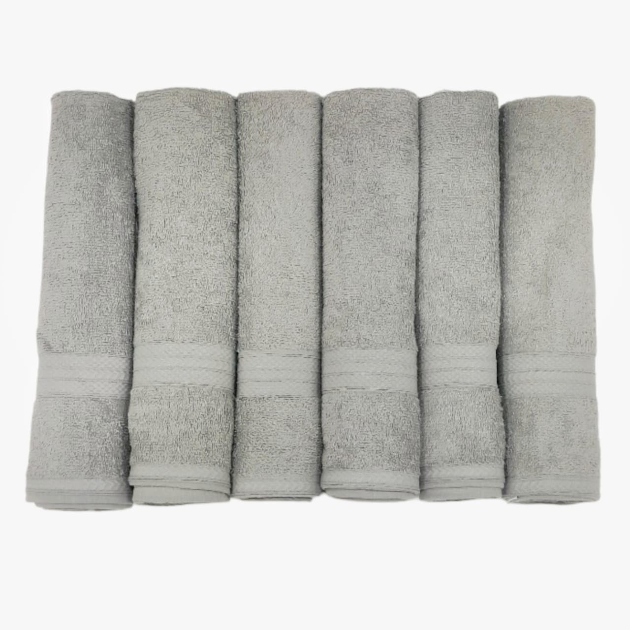 Bombay Dyeing Tulip 100% Soft Cotton Hand Towels 1200 Gsm (Light Gery) - Set Of 6