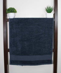 Rangoli Soft Absorbent Durable Towels Earthly Egyption Cotton Plush Oversized Small Size Bath Towel 600 Gsm (Charcoal)- Pack Of 2
