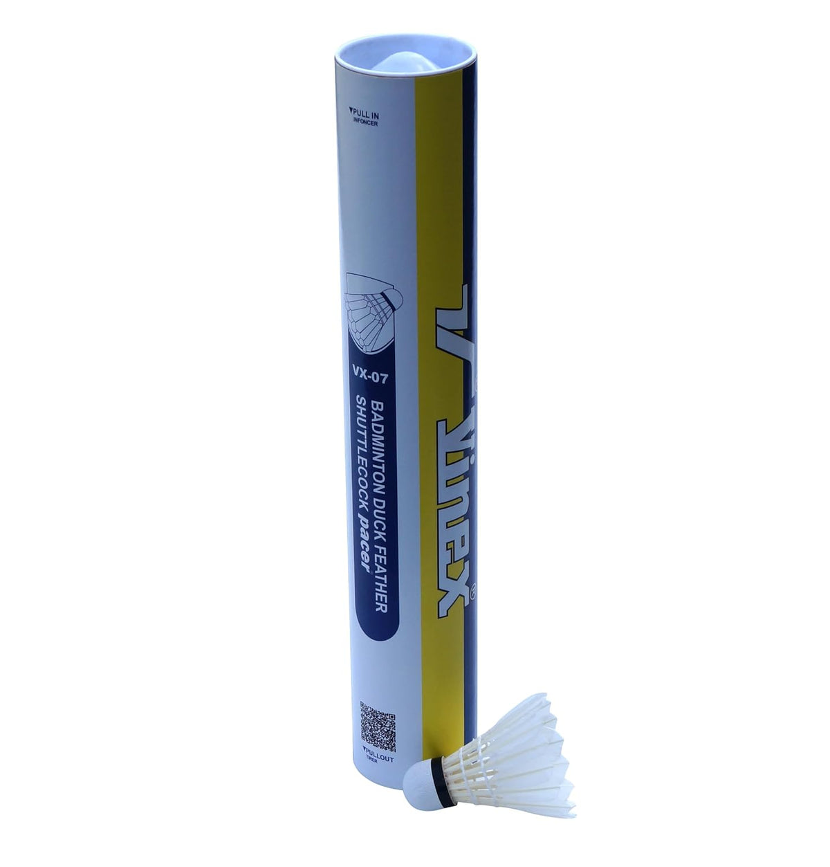 Vinex VX - 07 Badminton Duck Feather Shuttlecock | White , Pack Of 12 , Ideal For Intermediate Player