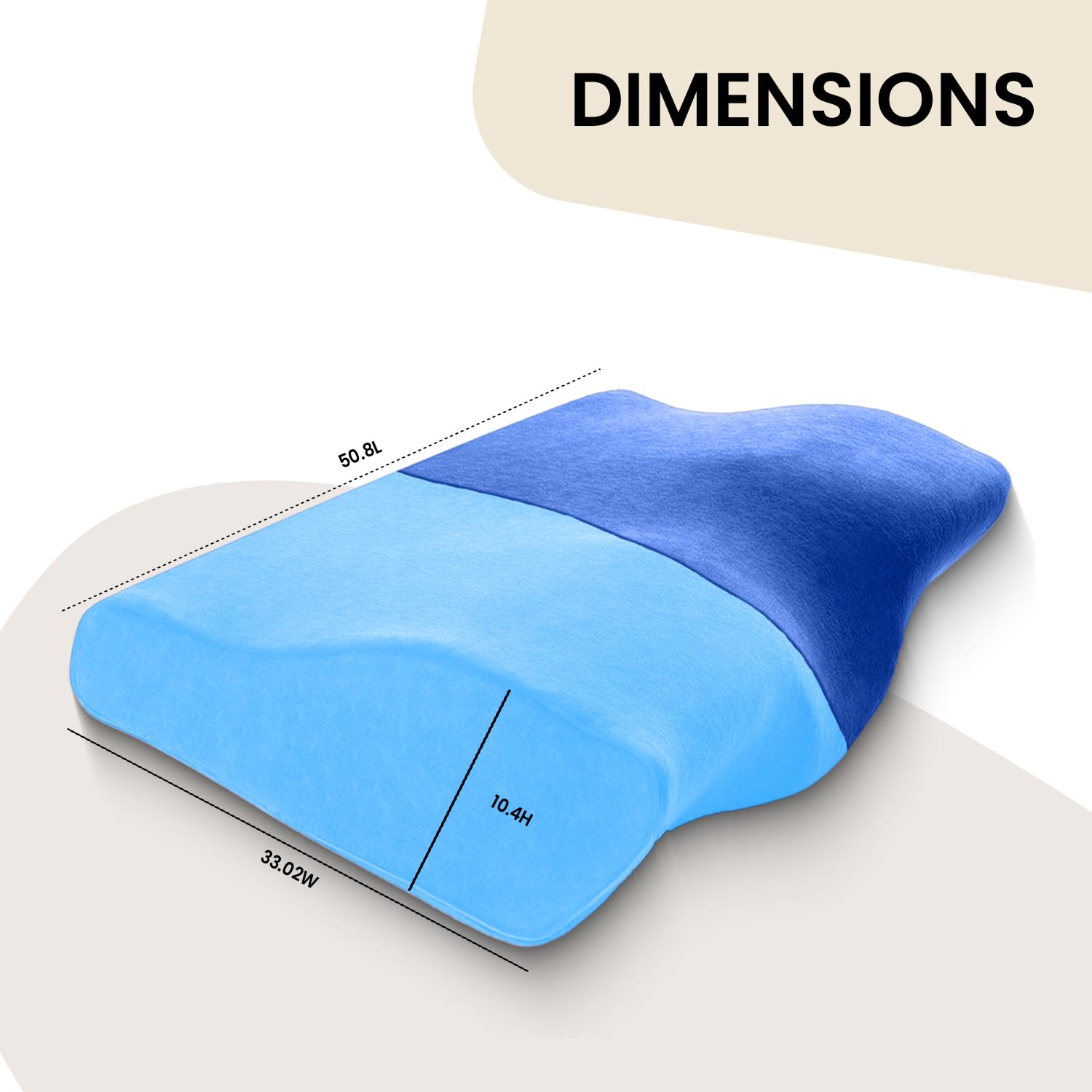 Cervical Pillow For Neck & Shoulder Pain Relief, Memory Foam Pillow For Sleeping | Blue & Sky-Blue, Orthopedic Pillow For Spondylitis, Long Lasting, Perfect For All Sleeping Position