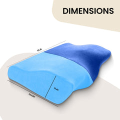 Cervical Pillow For Neck & Shoulder Pain Relief, Memory Foam Pillow For Sleeping | Blue & Sky-Blue, Orthopedic Pillow For Spondylitis, Long Lasting, Perfect For All Sleeping Position