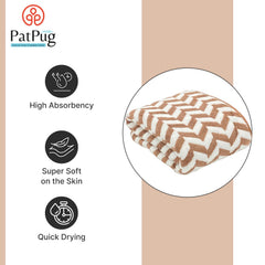 Patpug Coral Microfiber Ultrasoft Comfortable Highly Absorbent Quick Drying Large Bath Towel 350 Gsm (Brown)
