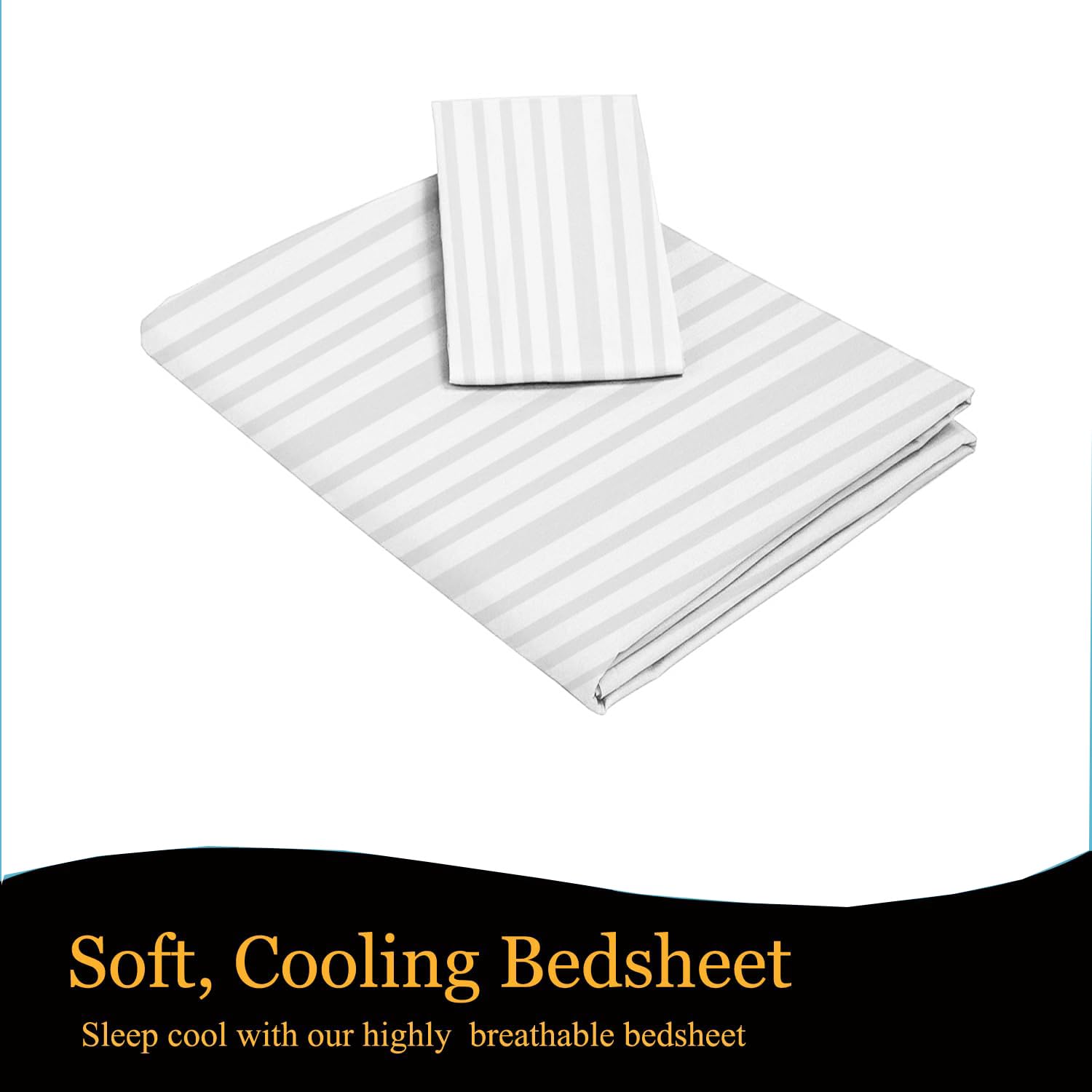1 Single Bedsheet With 1 Pillow Cover - 60 X 90 Inches, White | Durable & Long-Lasting | Naturally Soft, Breathable, & Skin-Friendly