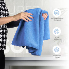 Black Gold The Finer Touch Premium Microfiber Bath Towels 400 Gsm | Lightweight Ultra-Soft Fade Resistant (Sky Blue)