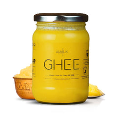 Natural Premium A2 Gir Cow Bilona Desi Ghee By Aumilk | Rich In Nutrients Healthy Desi Cow Ghee Good For Boost Immunity | (250ml) 8.4 Ounce | Jar Pack