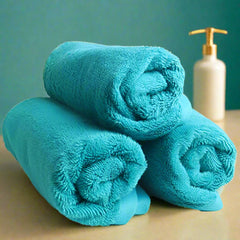 Heelium Bamboo Hand Towel 800 Gsm | Ultra Absorbent & Anti-Bacterial 3x Softer Than Cotton Towels | Pack Of 3 - Teal