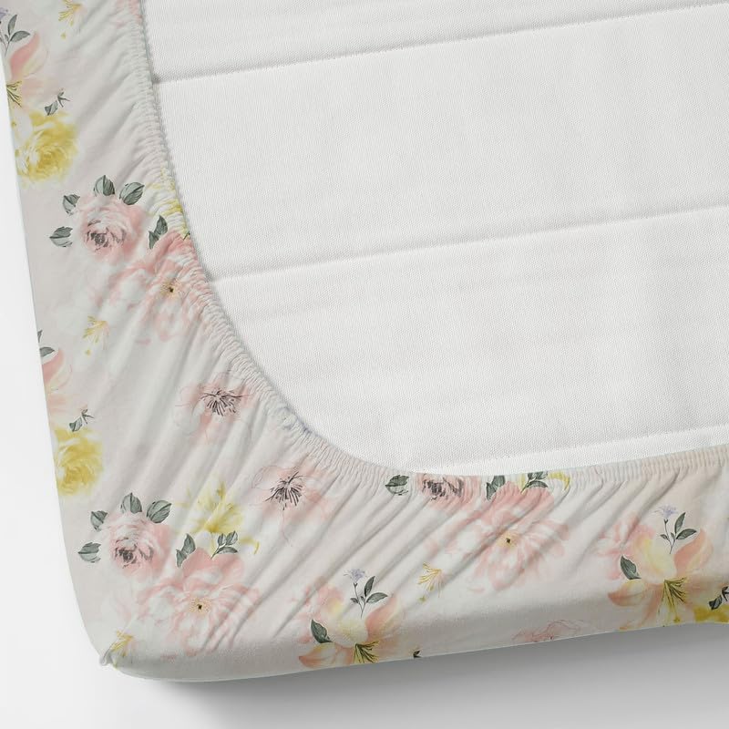 Pure Cotton Full Elastic Fitted Bedsheets For Double King Size Bed With 2 Pillow Covers | 72x78+10 Inches, White & Pink | Super Soft Brushed Glace | Breathable & Wrinkle Free